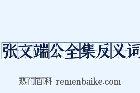 张文端公全集反义词是什么意思的图片